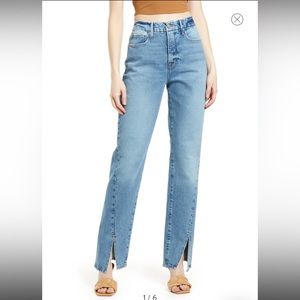 Good American - Good Boy Slit Hem Jeans